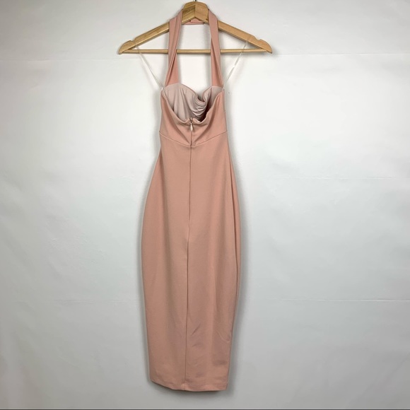 NWT Nookie X Revolve Boulevard Bodycon Square Neck Midi Dress Prima Blush Pink - Picture 7 of 9